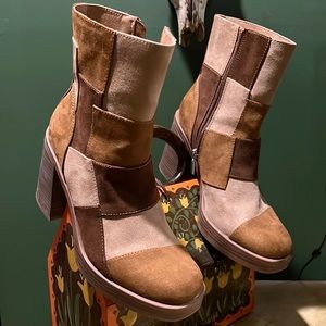 Universal thread olly platform boots patchwork